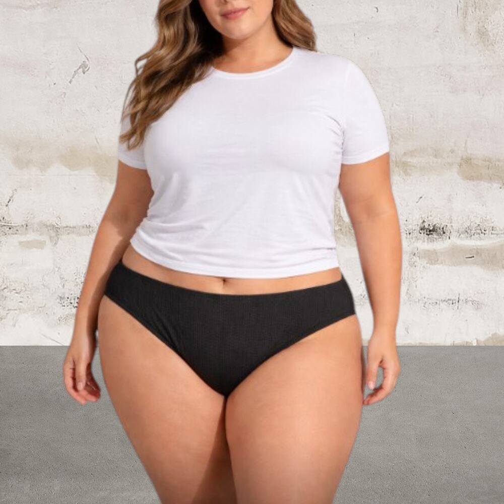J. Crew NWT Black Ribbed Bikini Bottom Size 3X